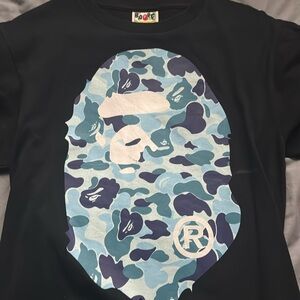 Black and blue bape shirt